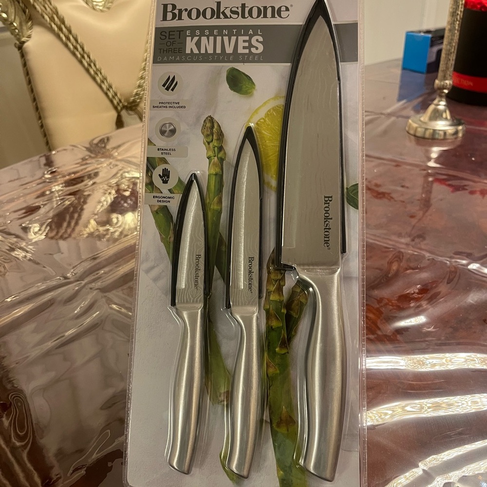 Brookstone Silver Kitchen Knife Set Modern Design